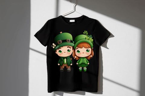 St Patrick's Day Couple Kid Cute Clipart Bundle Sublimation Regulrcrative 