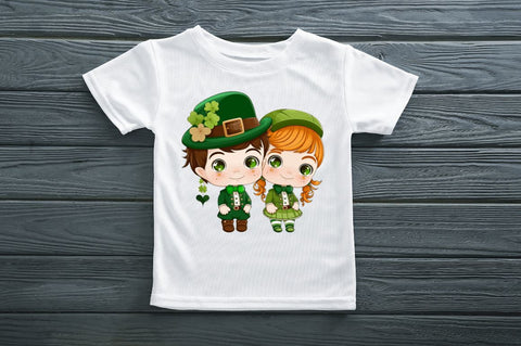 St Patrick's Day Couple Kid Cute Clipart Bundle Sublimation Regulrcrative 