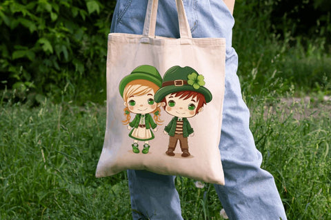 St Patrick's Day Couple Kid Cute Clipart Bundle Sublimation Regulrcrative 