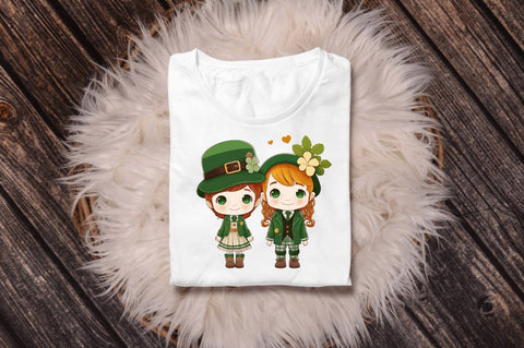 St Patrick's Day Couple Kid Cute Clipart Bundle Sublimation Regulrcrative 