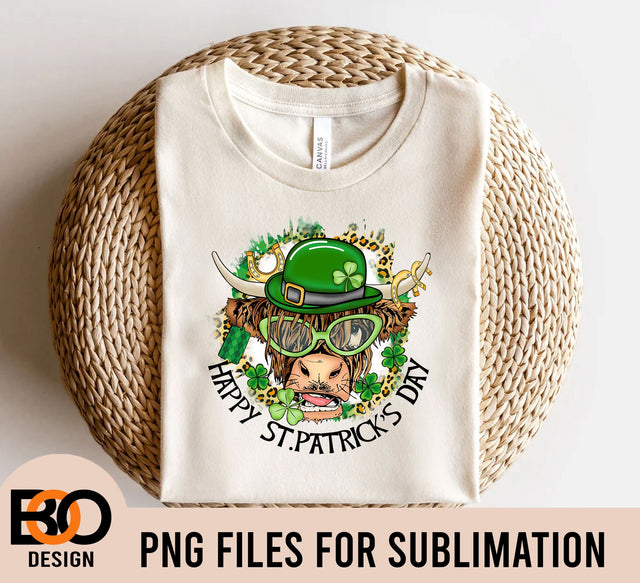 St Patricks Day cow png, St Patricks Day Highland cow png, cow patricks day png, St Patricks Day png Sublimation BOO-design 