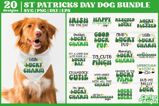 St Patrick's Day Dog Bundle | Dog Bandana SVG Bundle SVG Carla C Designs 