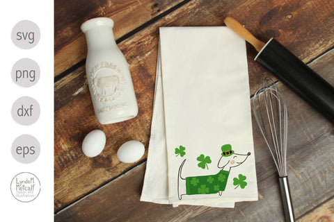 St Patrick's Day Dog SVG, Dachshund SVG, Irish Dog SVG SVG Lynda M Metcalf 