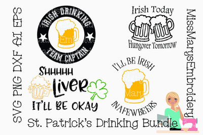 St. Patrick's Day Drinking Bundle SVG MissMarysEmbroidery 