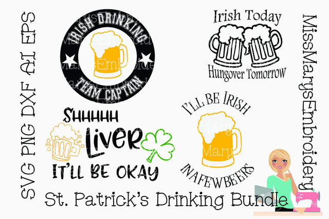 St. Patrick's Day Drinking Bundle SVG MissMarysEmbroidery 
