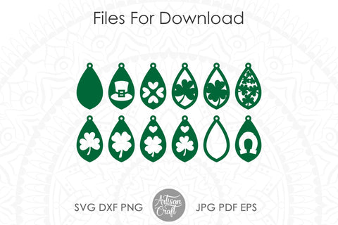 St Patrick's day earring SVG, Teardrop earrings SVG Artisan Craft SVG 