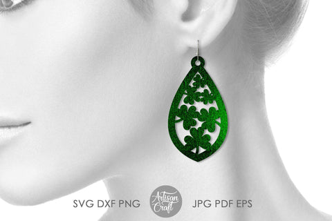 St Patrick's day earring SVG, Teardrop earrings SVG Artisan Craft SVG 