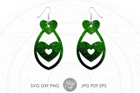 St Patrick's day earring SVG, teardrop earrings SVG Artisan Craft SVG 