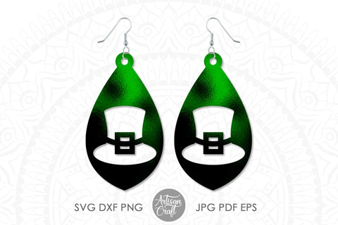 St Patrick's day earring SVG, Teardrop earrings SVG Artisan Craft SVG 