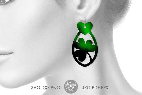 St Patrick's day earring SVG, teardrop earrings SVG Artisan Craft SVG 