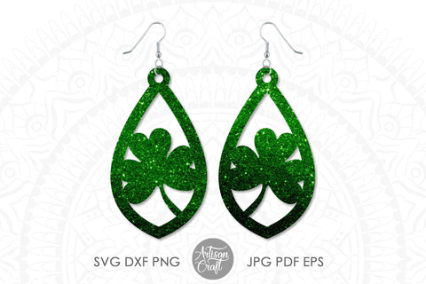 St Patrick's day earring SVG, Teardrop earrings SVG Artisan Craft SVG 