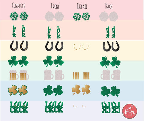 St. Patrick's Day Earring SVG Templates So Fontsy Design Shop 