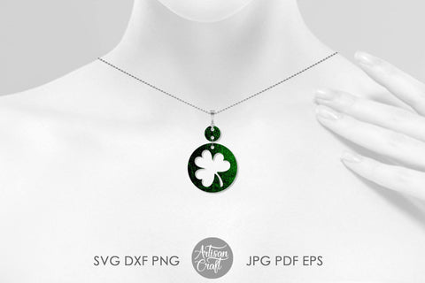 St Patrick's day earrings, Four leaf clover earrings SVG Artisan Craft SVG 