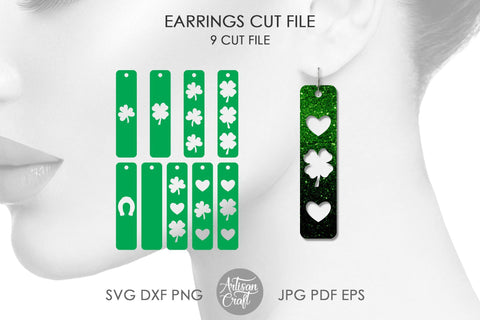 St Patrick's day earrings SVG, Bar earrings SVG Artisan Craft SVG 