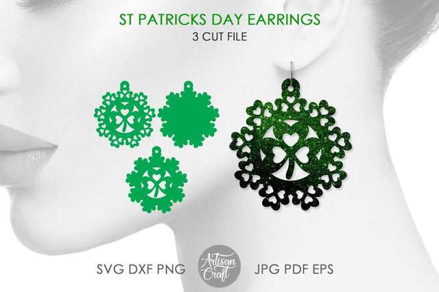 St Patrick's Day Earrings, SVG cut file SVG Artisan Craft SVG 