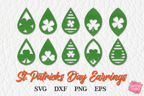 St Patricks Day Earrings Svg, Earrings Cut File, Shamrock Earrings SVG Craft Pixel Perfect 