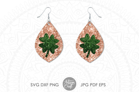 St Patricks day earrings SVG, faux leather earrings SVG SVG Artisan Craft SVG 