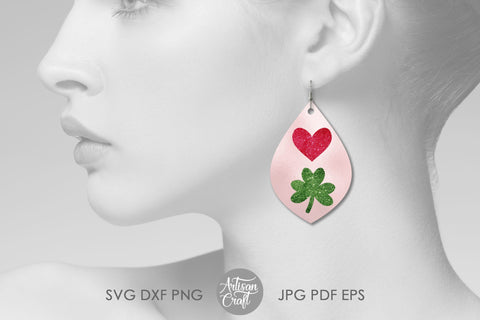 St Patricks day earrings SVG, faux leather earrings SVG SVG Artisan Craft SVG 