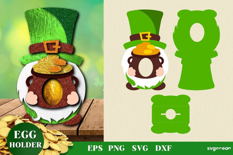 St Patrick's Day Egg Holder SVG | Candy Holder Template SVG SvgOcean 