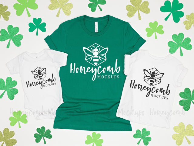 St Patrick's Day Family Mockup, Mommy and Me Mockup, Bella Canvas Mockup Mock Up Photo Honeycomb Mockups 