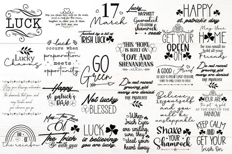 St Patrick's Day Farmhouse Sign Bundle SVG DESIGNISTIC 