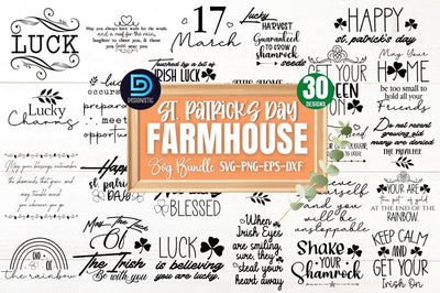 St Patrick's Day Farmhouse Sign Bundle SVG DESIGNISTIC 