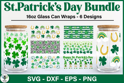 St. Patrick's Day Glass Can SVG Bundle SVG B Renee Design 