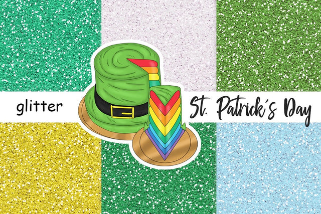 St. Patricks Day Glitter | Green Seamless Textures Digital Pattern GlamArtZhanna 