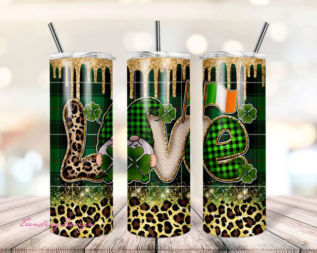 St Patricks Day Gnome 20 Oz Skinny Tumbler Sublimation Designs For Straight/Tapered Tumbler PNG File, Digital Download Sublimation TrendingDesign 