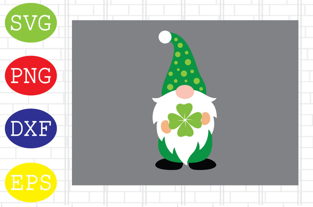 St Patrick's Day Gnome (4) Svg, Lucky Gnome Svg, Patrick's Day Svg, Png, Eps, Dxf Files SVG DigitalSvgFiles 