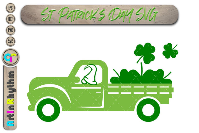 St. Patrick's Day gnome clover truck Svg SVG Artinrhythm shop 