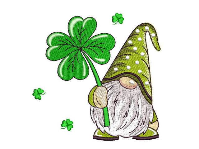 St. Patricks Day Gnome Embroidery Design, 3 sizes Embroidery/Applique DESIGNS Nino Nadaraia 