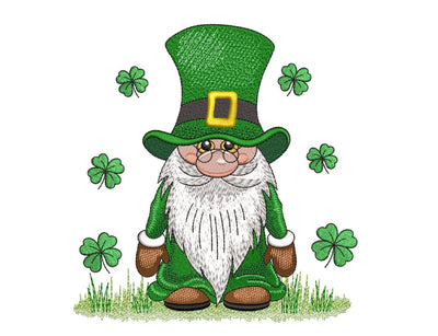 St. Patricks Day Gnome Embroidery Design, 3 sizes, Instant Download Embroidery/Applique DESIGNS Nino Nadaraia 