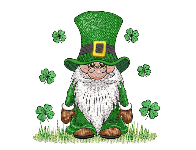 St. Patricks Day Gnome Embroidery Design, 3 sizes, Instant Download Embroidery/Applique DESIGNS Nino Nadaraia 