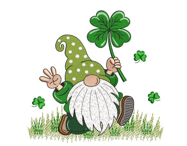 St. Patricks Day Gnome Embroidery Design, 3 sizes, Instant Download Embroidery/Applique DESIGNS Nino Nadaraia 