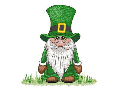 St. Patricks Day Gnome Embroidery Design, 3 sizes, Instant Download Embroidery/Applique DESIGNS Nino Nadaraia 