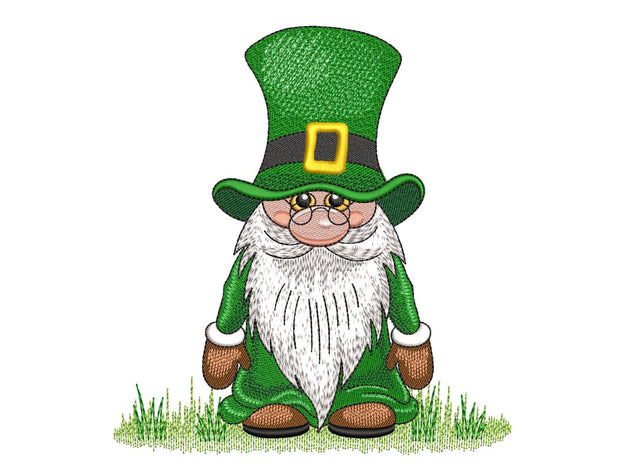 St. Patricks Day Gnome Embroidery Design, 3 sizes, Instant Download Embroidery/Applique DESIGNS Nino Nadaraia 
