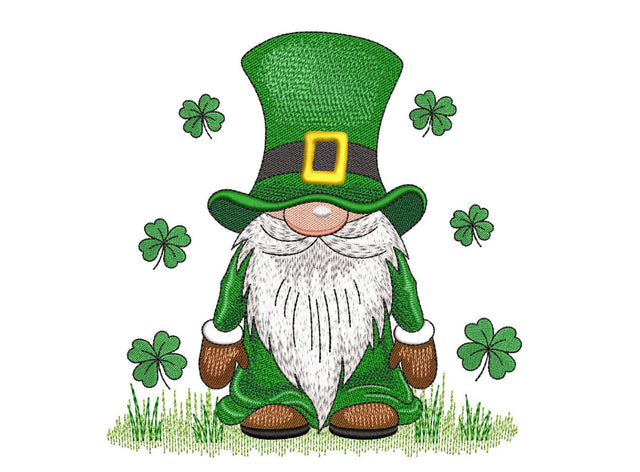 St. Patricks Day Gnome Embroidery Design, 3 sizes, Instant Download Embroidery/Applique DESIGNS Nino Nadaraia 