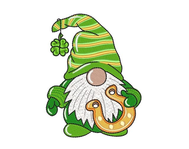 St. Patricks Day Gnome Embroidery Design, 4 sizes Embroidery/Applique DESIGNS Nino Nadaraia 