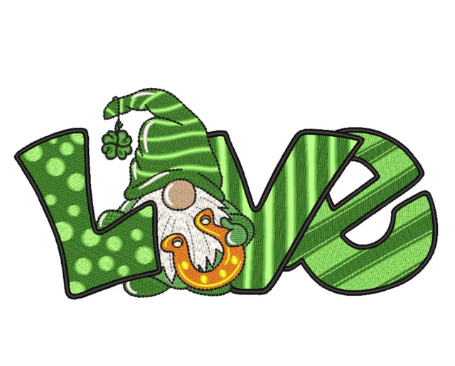 St. Patricks Day Gnome Embroidery Design, 5 sizes Embroidery/Applique DESIGNS Nino Nadaraia 