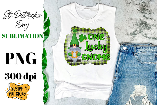 St. Patrick's Day Gnome sublimation design. One lucky Gnome Sublimation Yustaf Art Store 