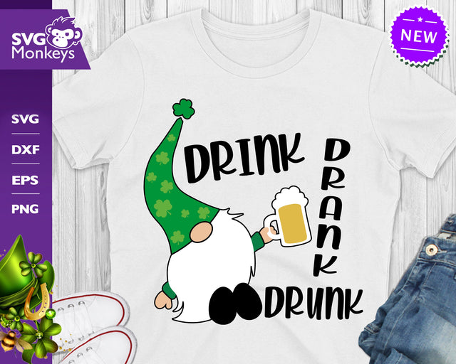 St. Patrick's Day Gnome Svg, Drink Drank Drunk Svg SVG SvgMonkeys 