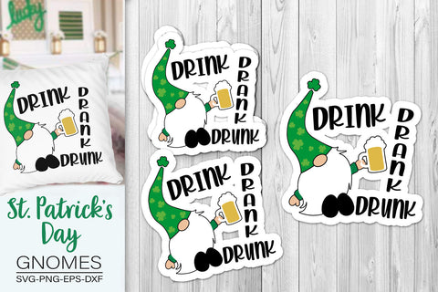 St. Patrick's Day Gnome Svg, Drink Drank Drunk Svg SVG SvgMonkeys 
