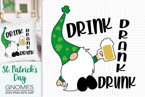 St. Patrick's Day Gnome Svg, Drink Drank Drunk Svg SVG SvgMonkeys 