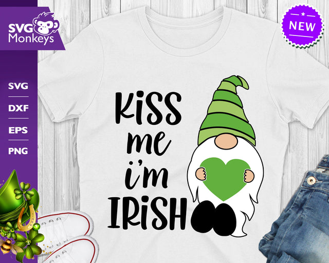 St. Patrick's Day Gnome Svg, Kiss Me I'm Irish Svg SVG SvgMonkeys 
