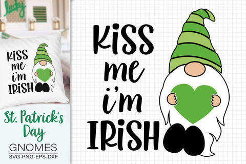St. Patrick's Day Gnome Svg, Kiss Me I'm Irish Svg SVG SvgMonkeys 