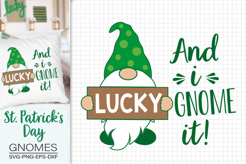 St. Patrick's Day Gnome Svg, Lucky And I Gnome It Svg SVG SvgMonkeys 