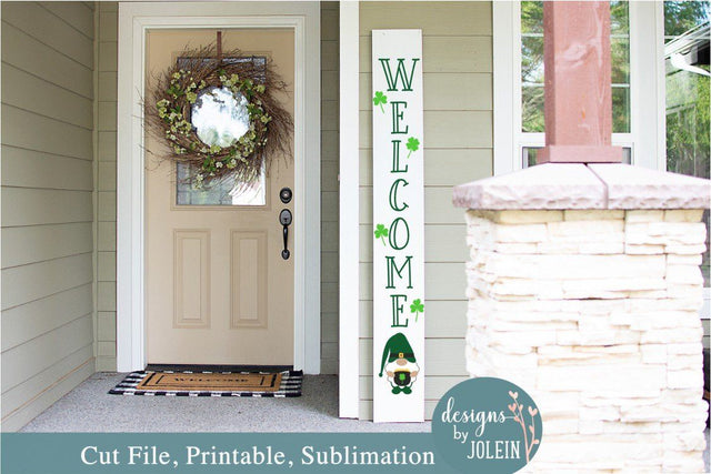 St. Patrick's Day Gnome Welcome SVG Designs by Jolein 