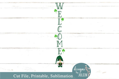St. Patrick's Day Gnome Welcome SVG Designs by Jolein 