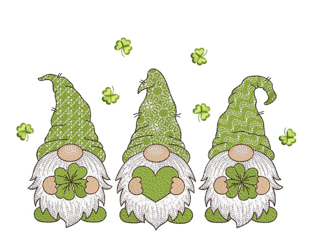St. Patricks Day Gnomes Embroidery Design, 3 sizes, Instant Download Embroidery/Applique DESIGNS Nino Nadaraia 